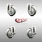 Service Caster 4 Inch 316SS Gray Polyurethane Wheel Swivel Bolt Hole Caster Brakes SCC, 2PK SCC-SS316BH20S414-PPUB-2-TLB-2 - alternate 2